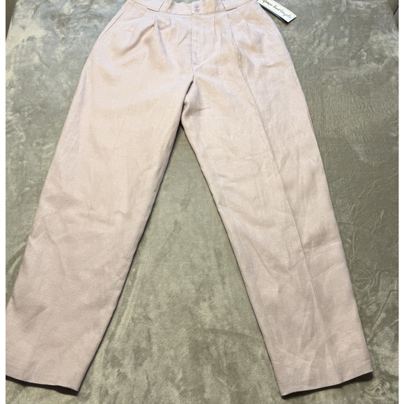 Giorgio Sant' Angelo Linen Blend Tan Wide Leg High-Waisted Dress Pants Size 16 - Picture 9 of 15